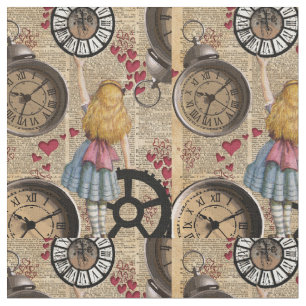 Tecido Alice no país das maravilhas que viaja a tempo