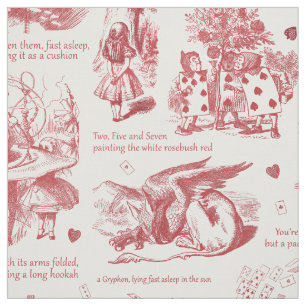 Tecido Alice no País das Maravilhas - Toile Vermelho Bran