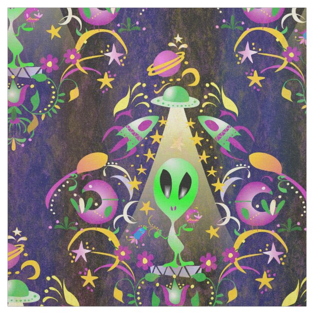 Tecido Alienígena Espacial Corta Ficha Plana SciFi Damask (Modelo)