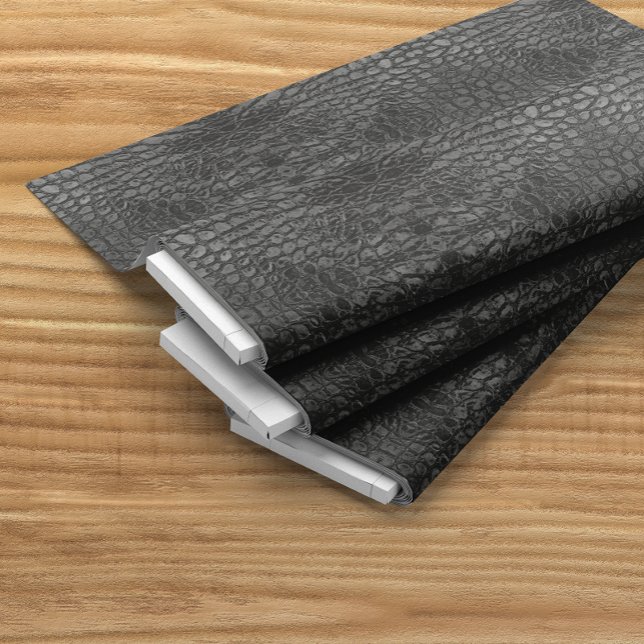 Tecido Alligator Black Faux Leather (Criador carregado)