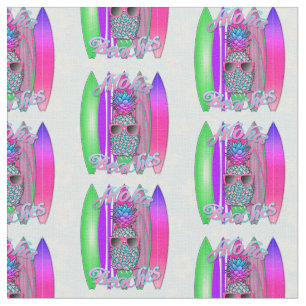 Tecido Aloha Beaches Surf Tropical Abacaxi