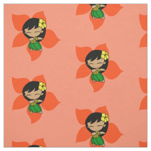 Tecido Aloha Honys Hawaiian Hula Girl Hibiscus