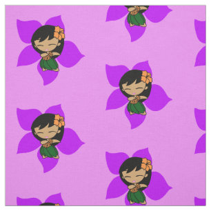 Tecido Aloha Honys Hawaiian Hula Girl Hibiscus