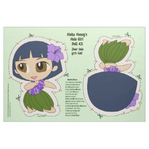 Tecido Aloha jogo e teste padrão da boneca da menina de
