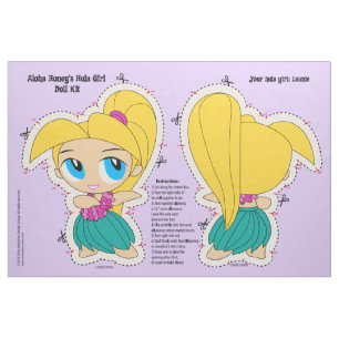 Tecido Aloha jogo e teste padrão da boneca da menina de