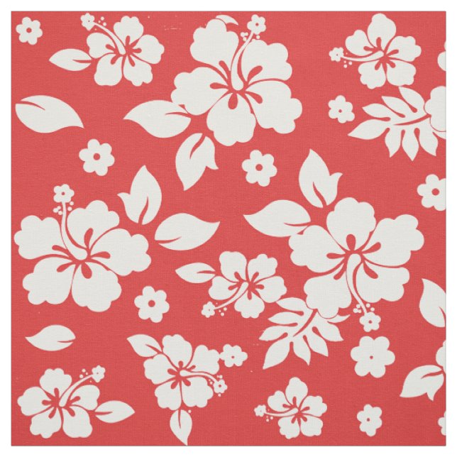 Tecido Aloha Red Classic Impressão do Havaí Cor de Fundo (Modelo)