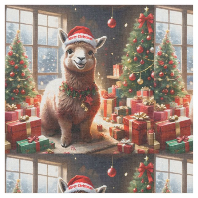 Tecido "Alpaca the Presents: Um Conto de Natal" (Detalhe)