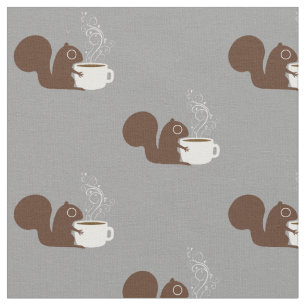 Tecido Amante do café do esquilo