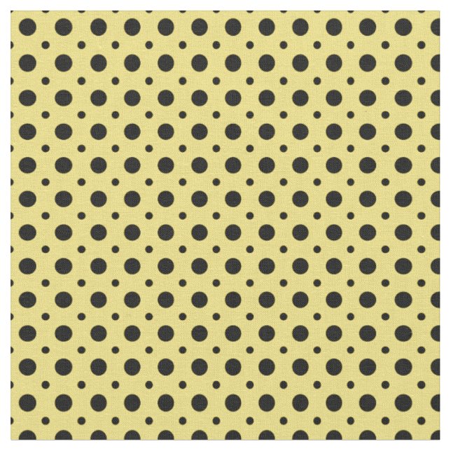 TECIDO AMARELO CLARO COM BOLINHAS PRETAS (Detalhe)