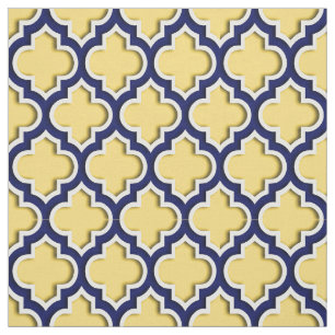 Tecido Amarelo da mostarda, marroquino Quatrefoil #5DS