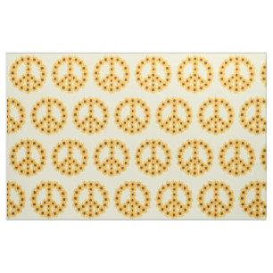 Tecido amarelo do costume do sinal de paz dos