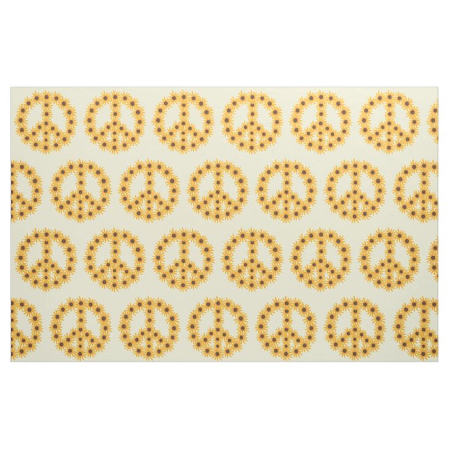 Tecido amarelo do costume do sinal de paz dos (Fat Quarter)