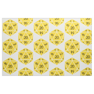 Tecido amarelo dos dados D20