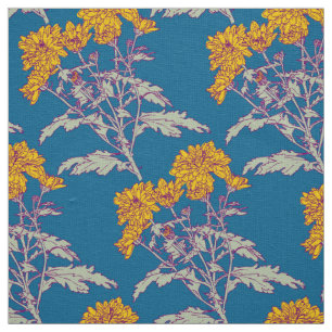 Tecido amarelo dourado do desenho gráfico do