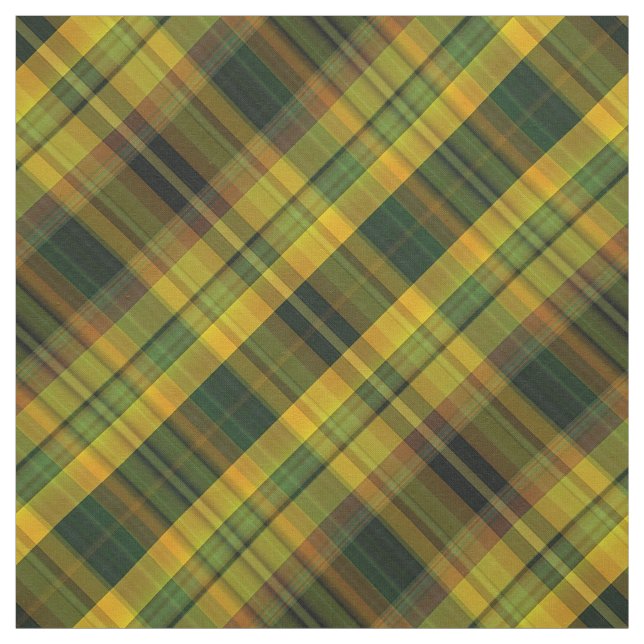 Tecido Amarelo, laranja e tartan verde da verificação (Modelo)