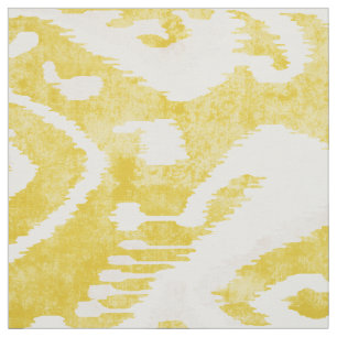 Tecido Amarelo pastel chico e padrão tribal de cinzas