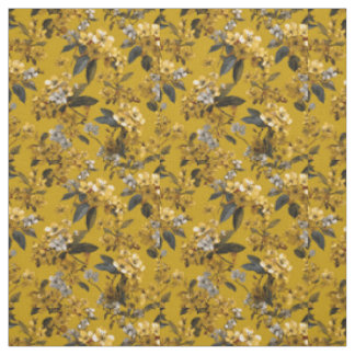 Tecido Amarelo Rústico Botânico Ousado Vintage Boho Flora
