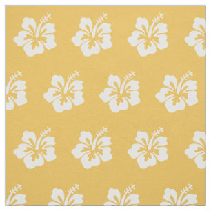 Tecido Amarelo tropical elegante do teste padrão de flor