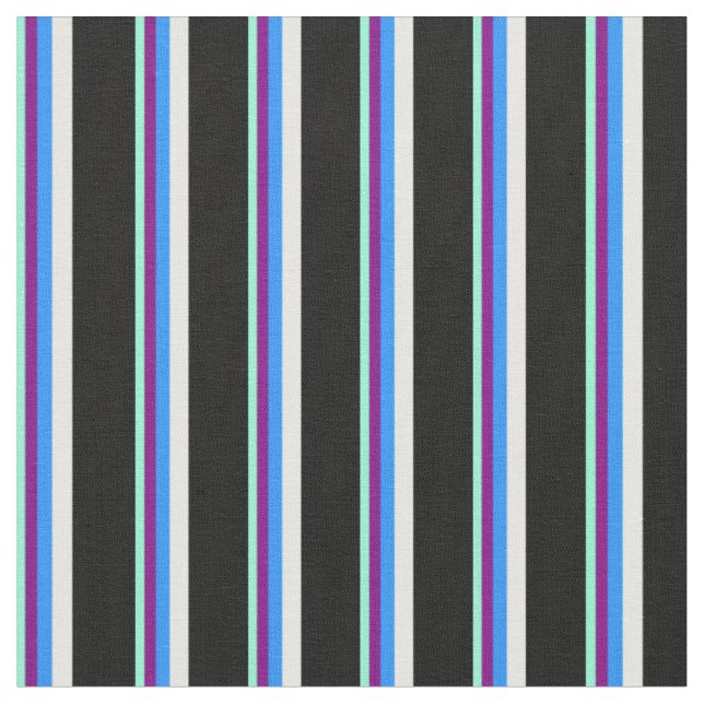 Tecido Amarino, Roxo, Azul, Creme de Casa Negra (Detalhe)