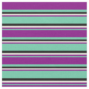Tecido Amarino, Roxo, bege e linhas pretas