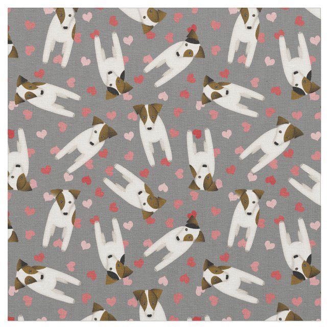 Tecido Ame o meu Jack Russell Terrier Cachorros QUALQUER  (Detalhe)