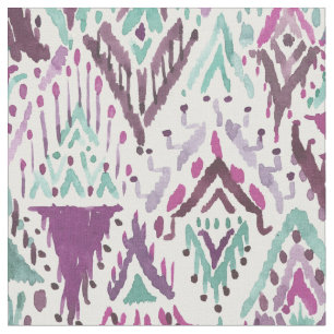 Tecido Ameixa Boho triunfante Ikat tribal chique