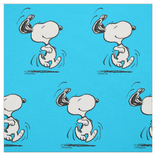 Tecido Amendoins Dança Feliz do Snoopy