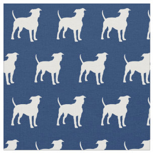 Tecido American Staffordshire Dog Silhouket Marinho Azul