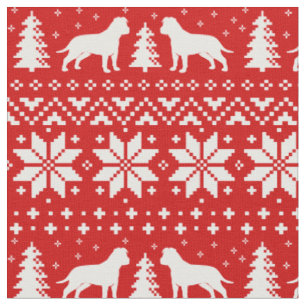 Tecido American Staffordshire Terrier Silhouettes Xmas