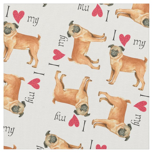 Tecido Amo o meu Petit Brabancon (Detalhe)