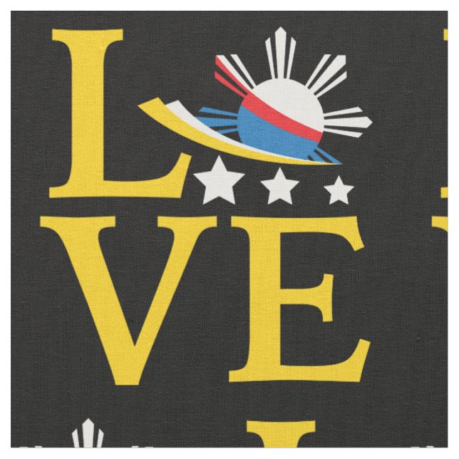 Tecido Amor - Arte de Tipografia Filipina Flag (Detalhe)