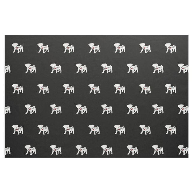Tecido Amor de Puggle (Pug/lebreiro) (Fat Quarter)