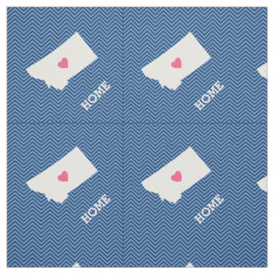 Tecido Amor do estado de origem de Montana com coração