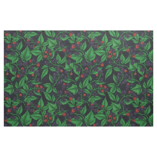 Tecido Amoras negras em cinzas escuras (Fat Quarter)
