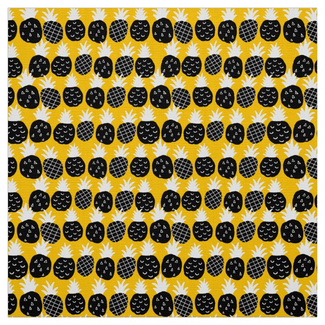 Tecido Ananás preto (Modelo)