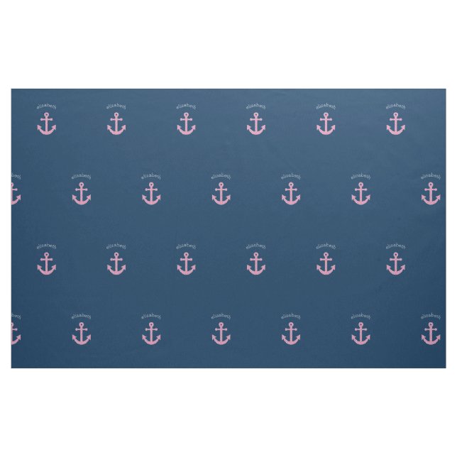 Tecido Âncora de Bolinhas rosa-claro com nome personaliza (Fat Quarter)