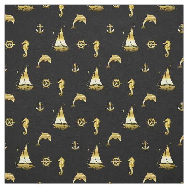 Tecido Ancora/roda do navio/golfinho/cavalo/barco (Modelo)