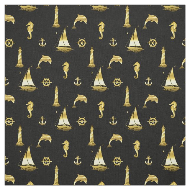 Tecido Âncora/roda/golfinho/cavalo/farol náutico (Modelo)