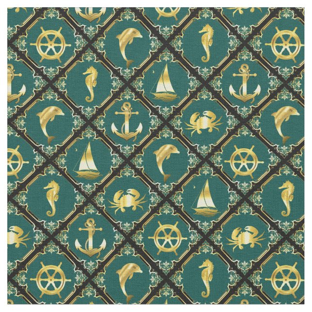 Tecido Ancora/vela/roda/farol/golfinho (Detalhe)