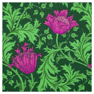 Tecido Anêmona de William Morris, verde esmeralda e