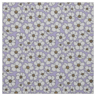 Tecido Anêmonas Brancas de Vento sobre Lavanda 