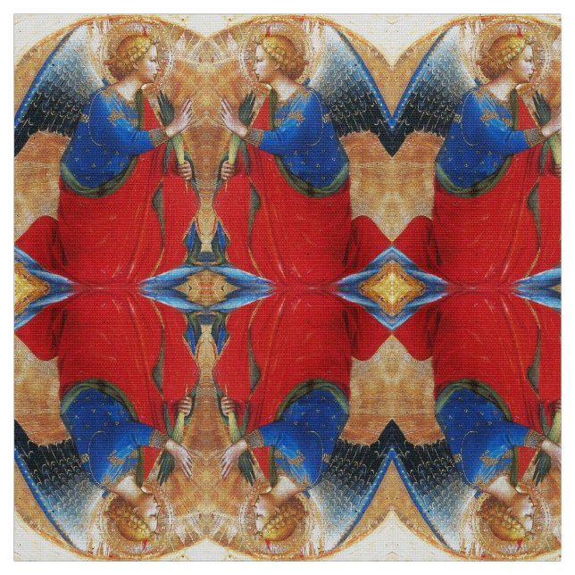 TECIDO ÂNGULO DOURADO VERMELHO E AZUL (Modelo)