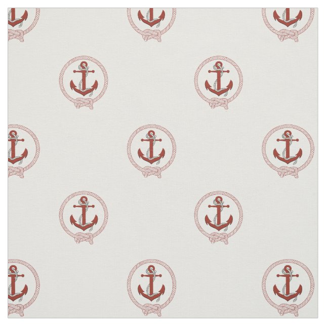 Tecido Ângulo vermelho de ferrugem/nó marítimo vermelho (Modelo)