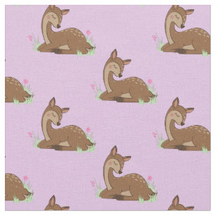 Tecido Animais da Floresta em Aquarela para Berçário de B