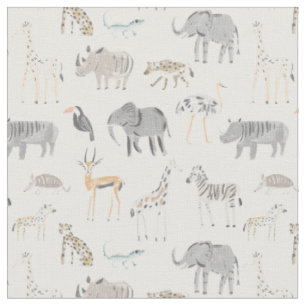 Tecido Animais de Safari Berçário Minimalista