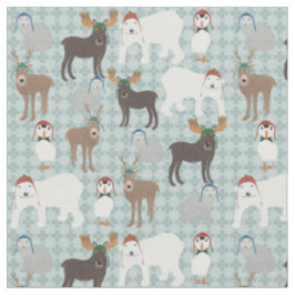 Tecido Animais do Ártico no Natal