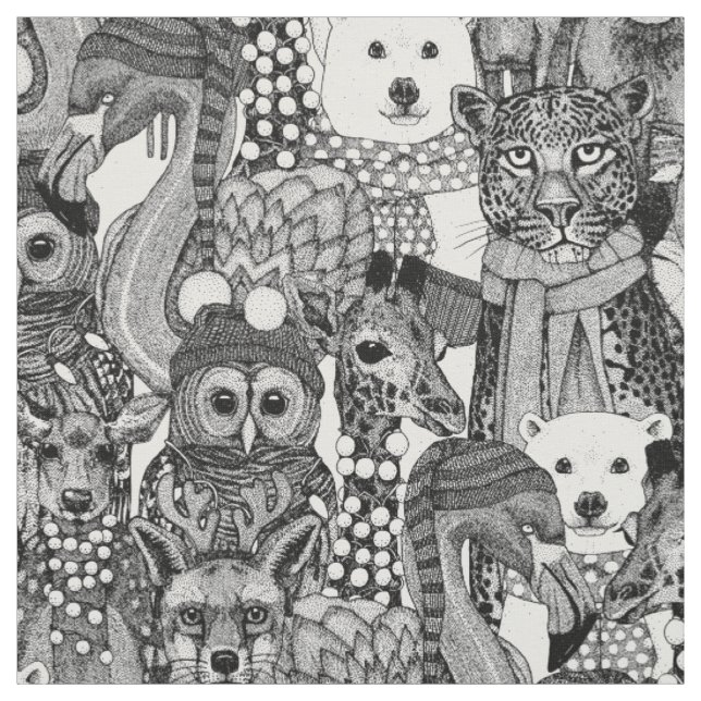 Tecido animais festivos preto (Modelo)