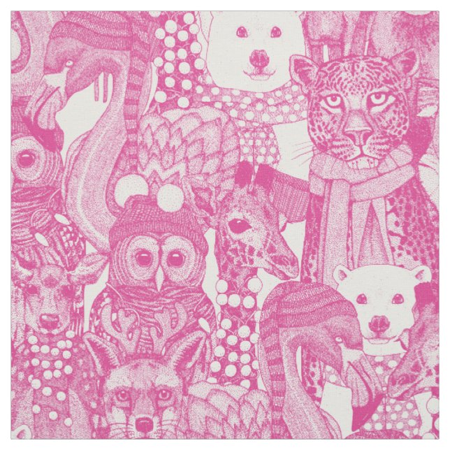 Tecido animais festivos rosa (Modelo)