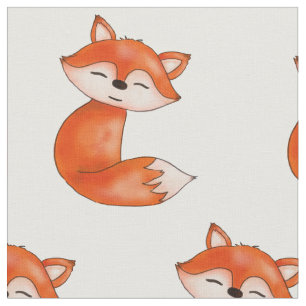 Tecido Animal bonito da floresta do Fox do bebê