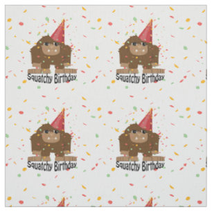 Tecido Aniversário bonito Bigfoot de Squatchy